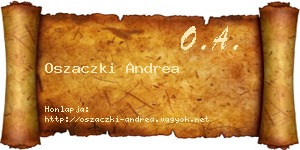 Oszaczki Andrea névjegykártya